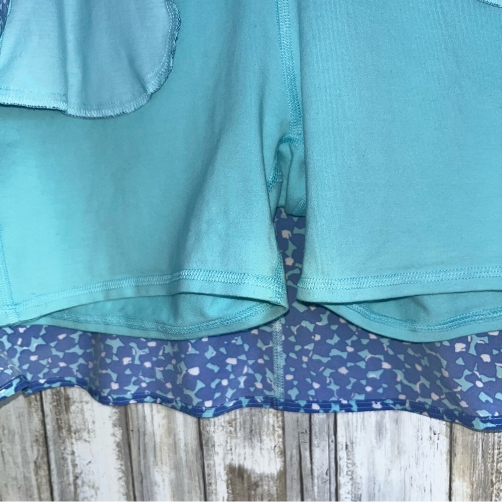 Talbots T by Talbots Blue Graphic Blossoms Skort - Picture 4 of 6
